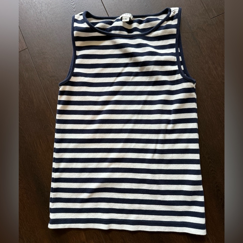 J.Crew Perfect Fit tank in navy and white stripe